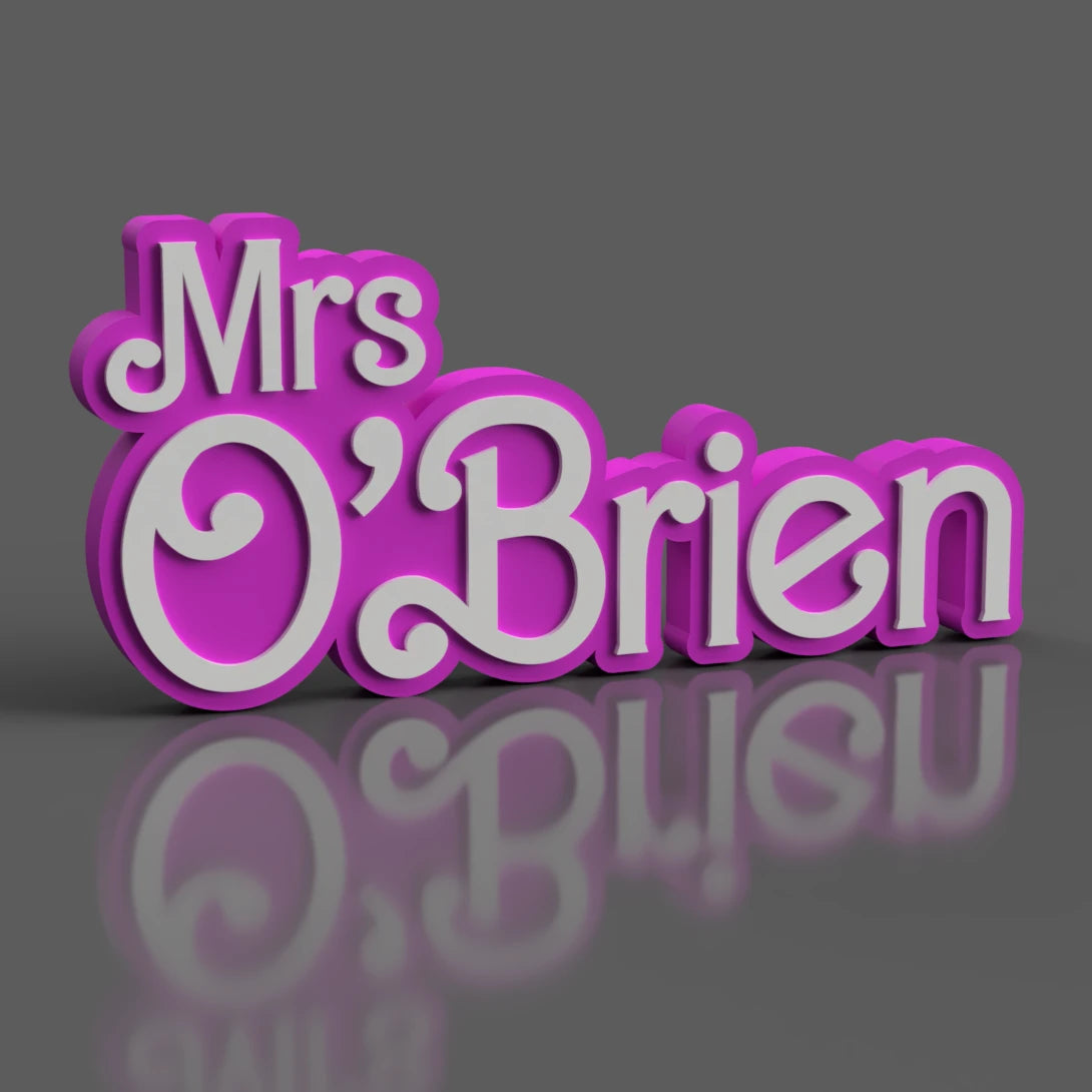 Barbie name plate hotsell