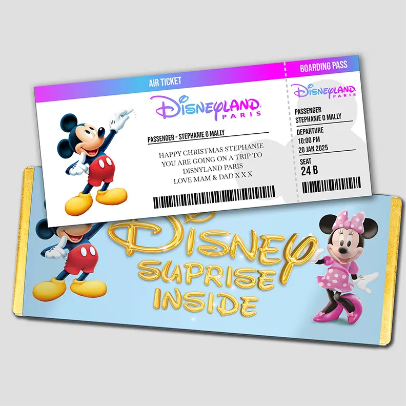 Disney Ticket With Personalised Message