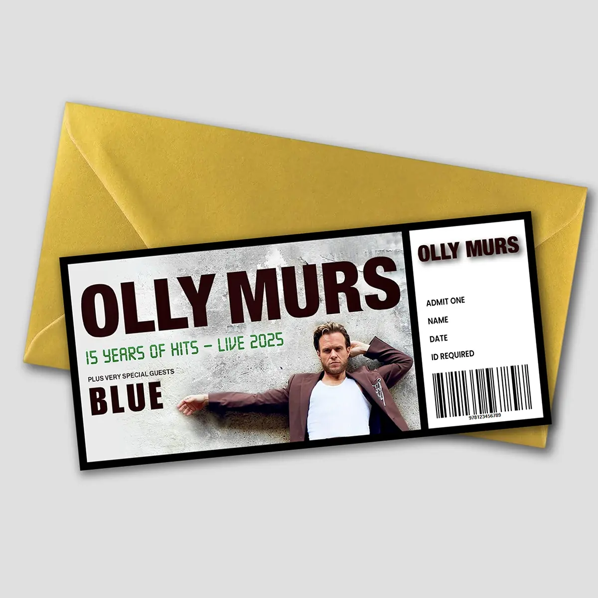 Personalised Olly Murs Gift Ticket