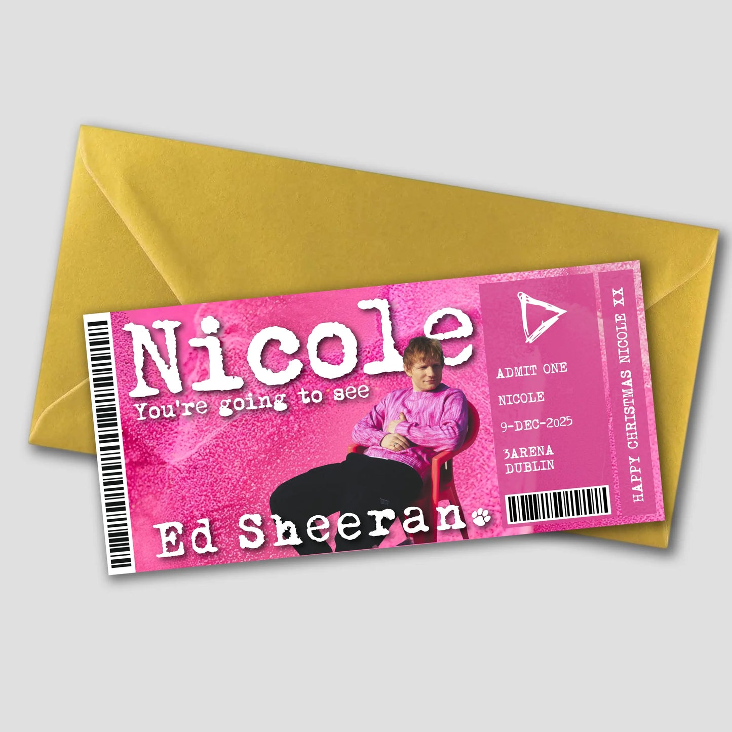 Ed Sheeran Concert Gift Ticket