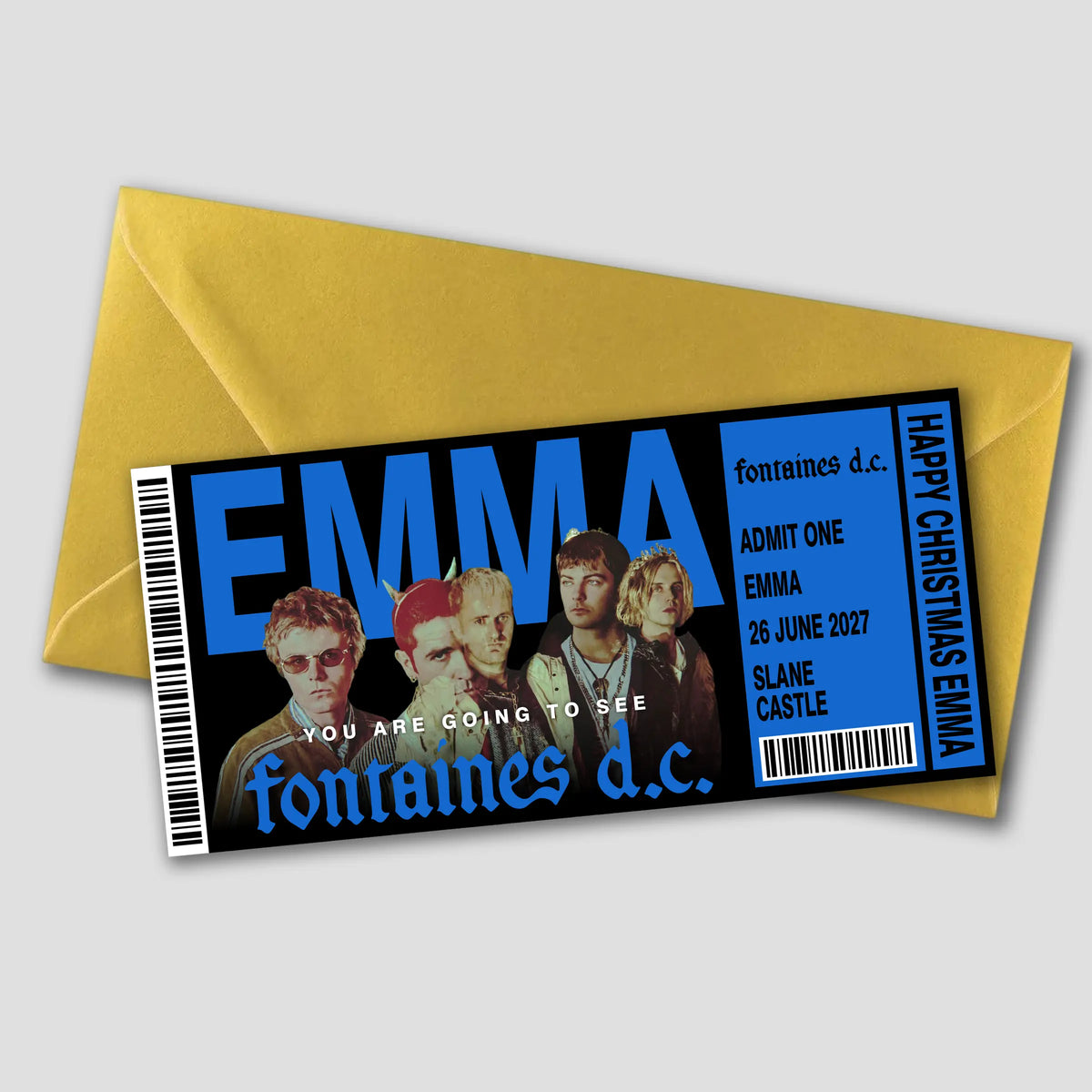 Personalised Fontaines D.C. concert gift ticket