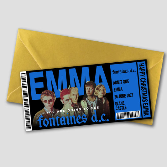 Personalised Fontaines D.C. concert gift ticket