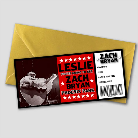 Personalised Zach Bryan Gift Ticket