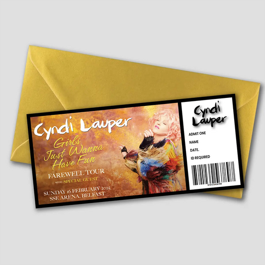 Personalised Cyndi Lauper Gift Ticket