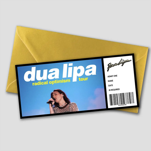 Personalised Dua Lipa Gift Ticket