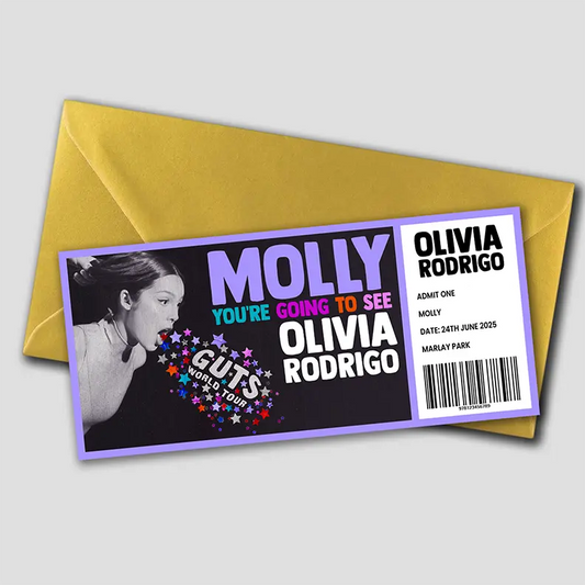 Personalised Olivia Rodrigo Gift Ticket