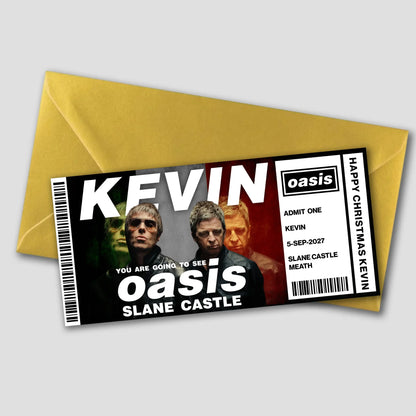 Personalised Oasis Slane Castle 2027 concert gift ticket - Style 1