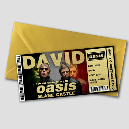 Personalised Oasis Slane Castle 2027 concert gift ticket - Style 2
