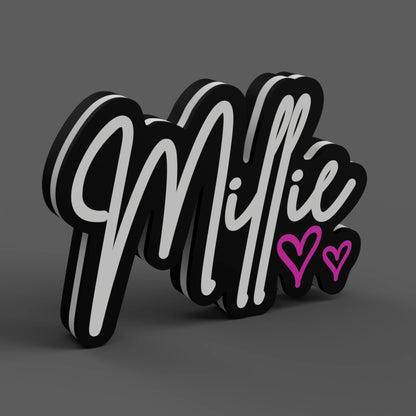 Personalised Script Font Name Lightbox