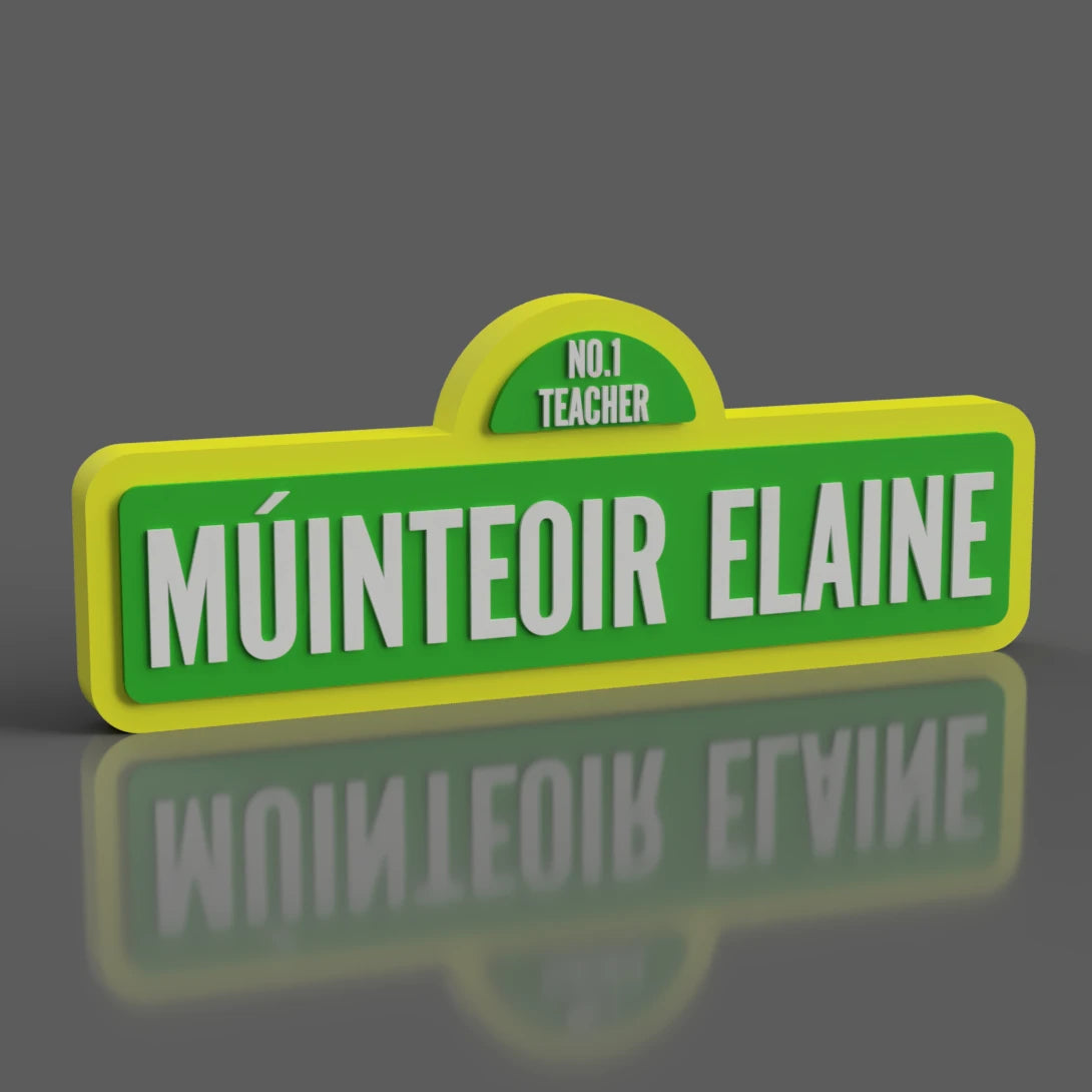 Sesame Street Text Gift Name Plate